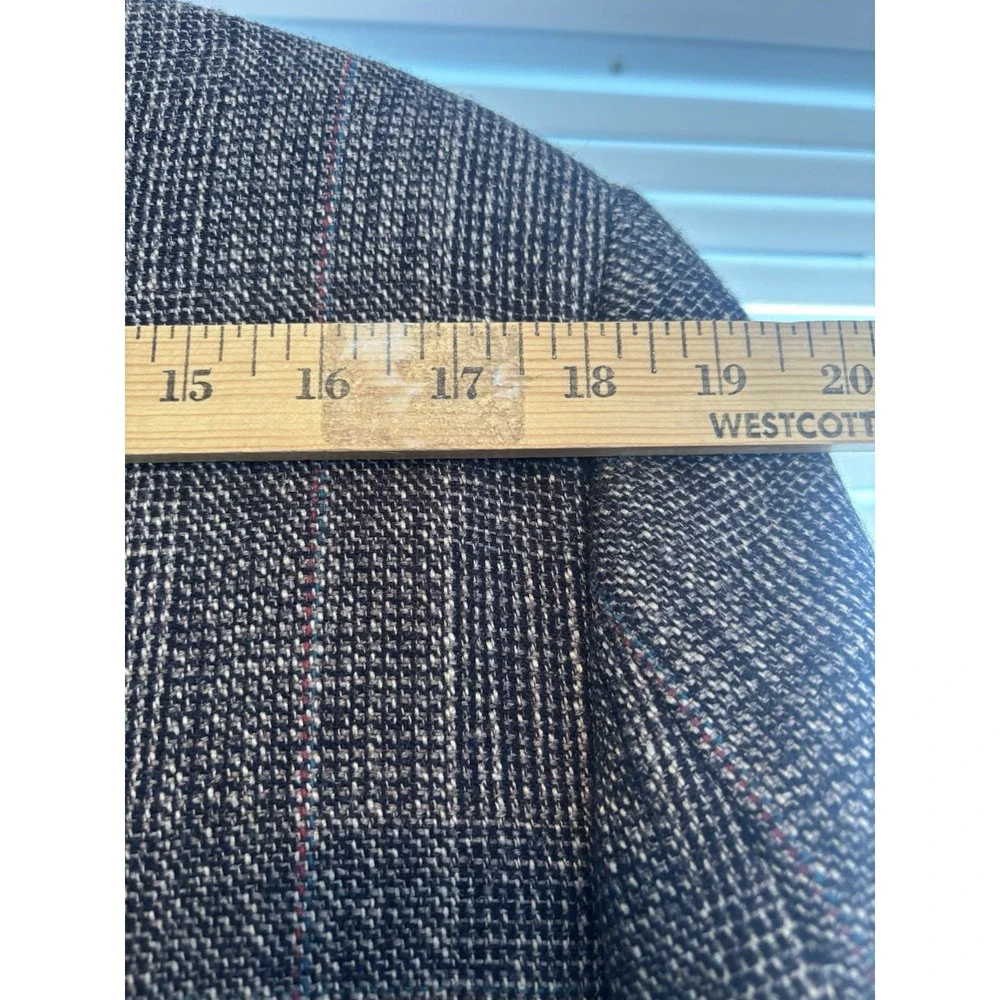 Vtg John Craigmiles 42R Sport Coat Blazer Gray Tweed Windowpane Jacket Wool Bl